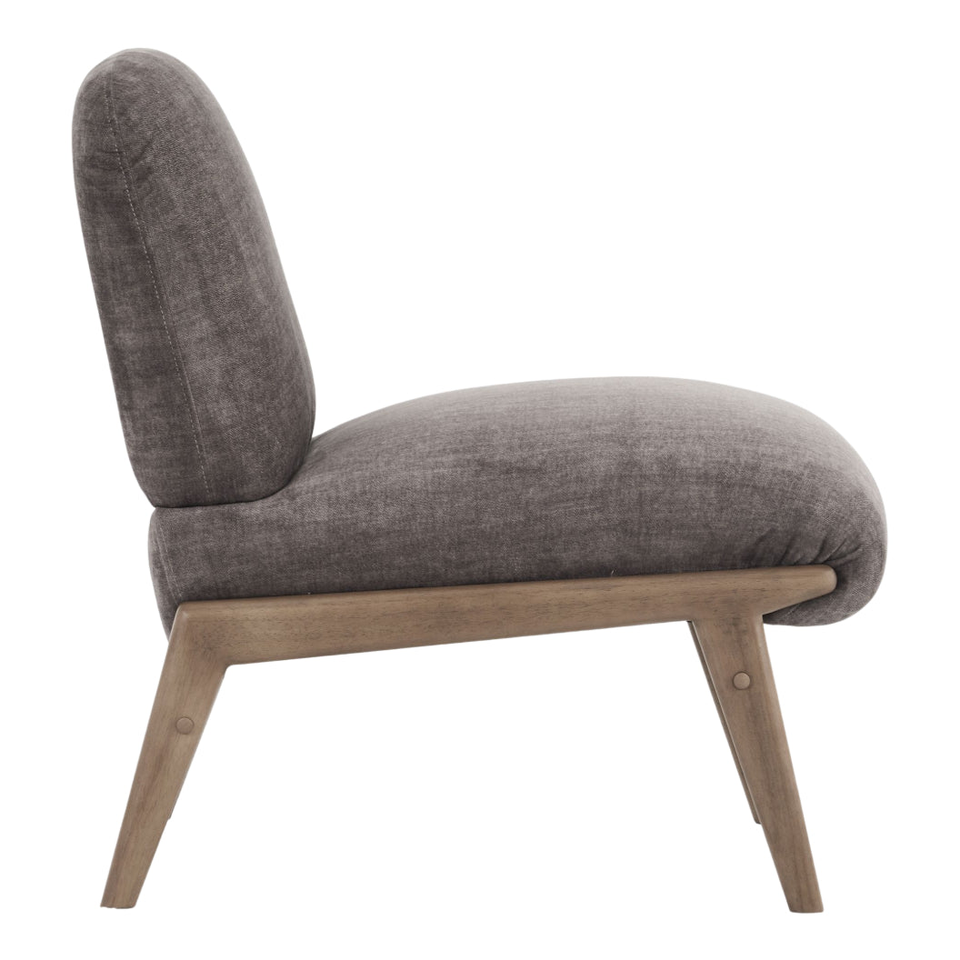 Fauteuil d'appoint en velours et en bois massif - Lisson
