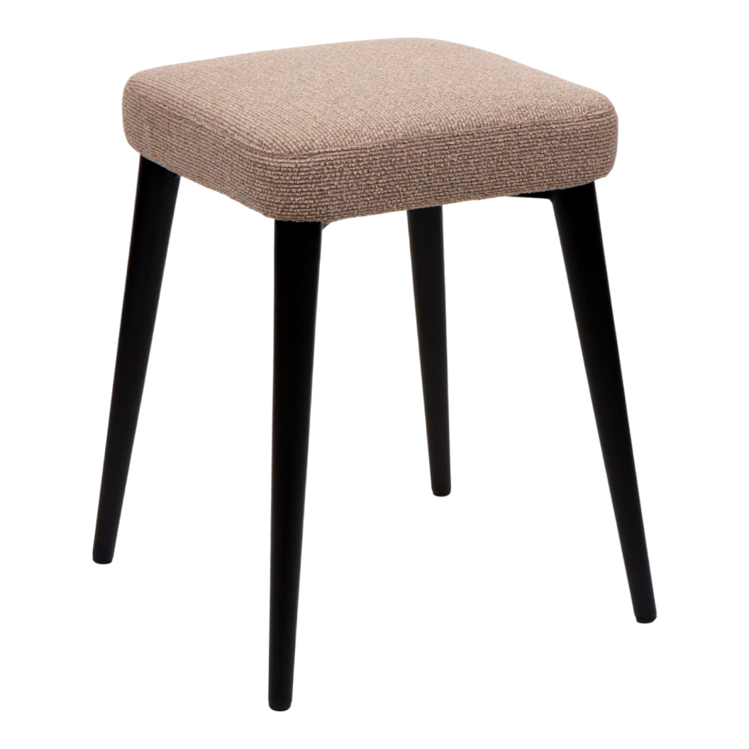 Tabouret de comptoir rembourré en tissu et métal noir - Midi