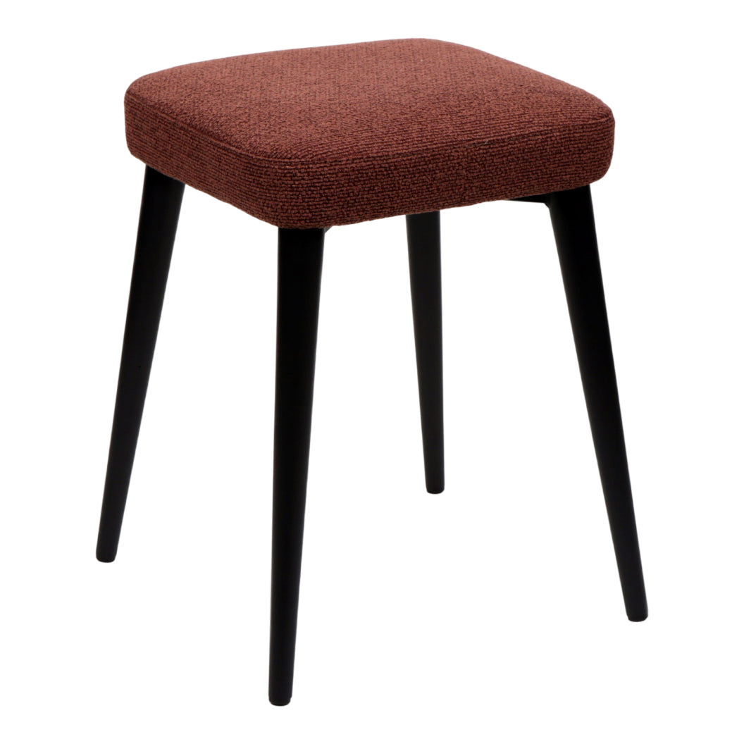 Tabouret de comptoir rembourré en tissu et métal noir - Midi