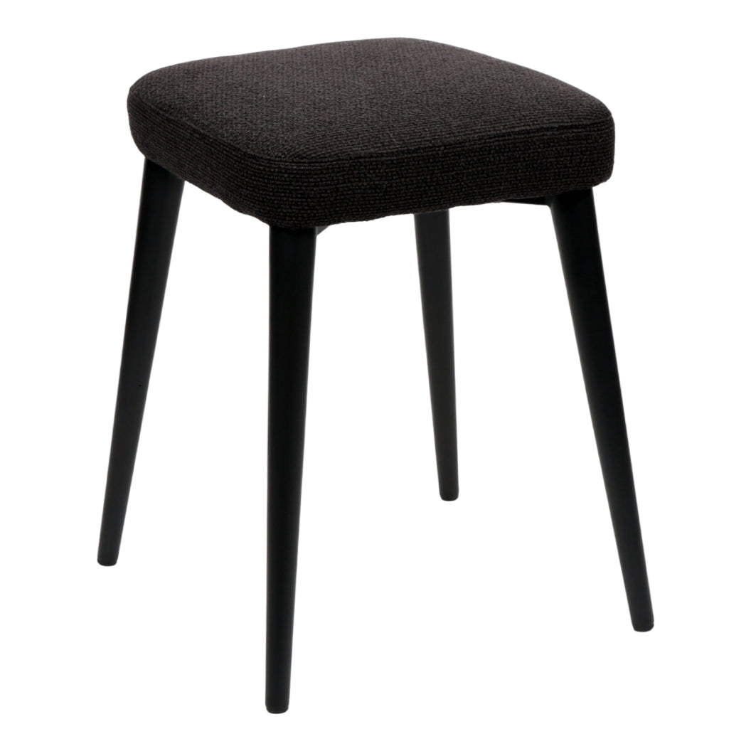 Tabouret de comptoir rembourré en tissu et métal noir - Midi