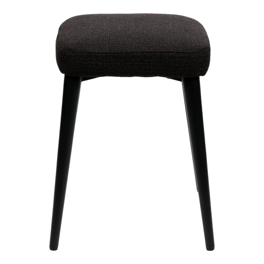 Tabouret de comptoir rembourré en tissu et métal noir - Midi