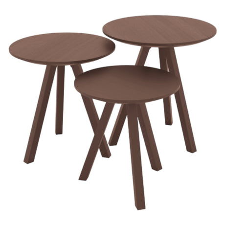 Ensemble de 3 tables gigognes en bois de noyer et frêne - Star TGI 1620