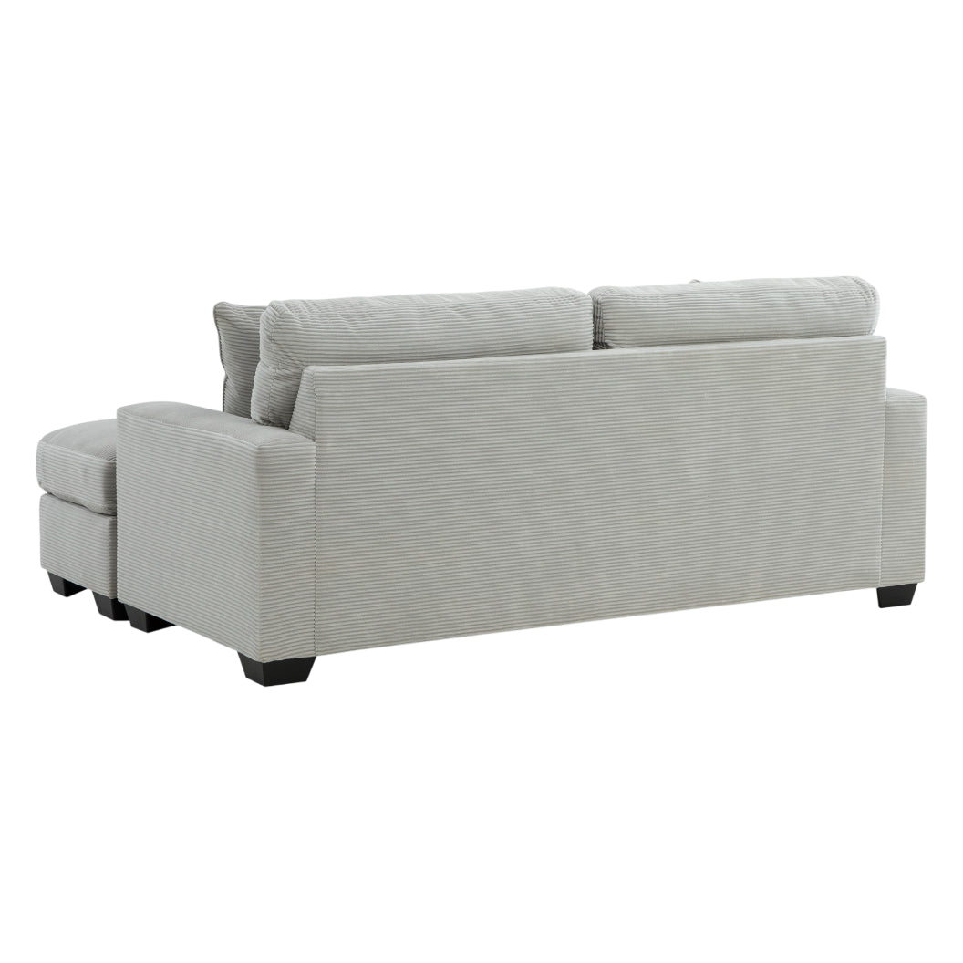 Sofa en tissu gris pâle avec chaise longue - Greenbriar