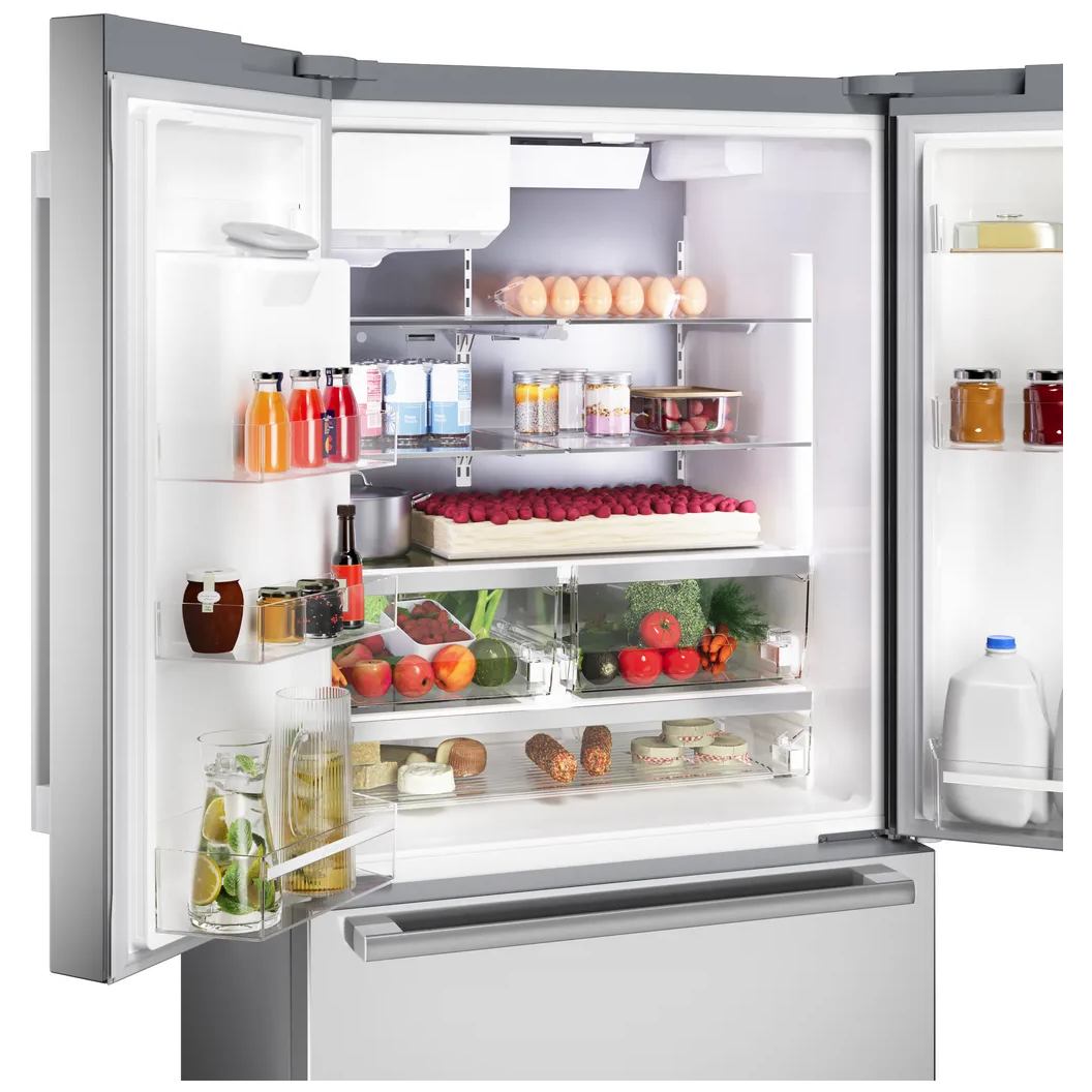 Réfrigérateur porte française 36 po, 26 pi³ Inox 3 portes - Série 500 avec distributeur d'eau et machine à glaçons