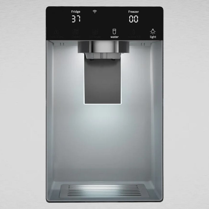Réfrigérateur à portes françaises 36 po, 22 pi³ 3 portes Inox avec Distributeur d'eau et Machine à glaçons - Série 500