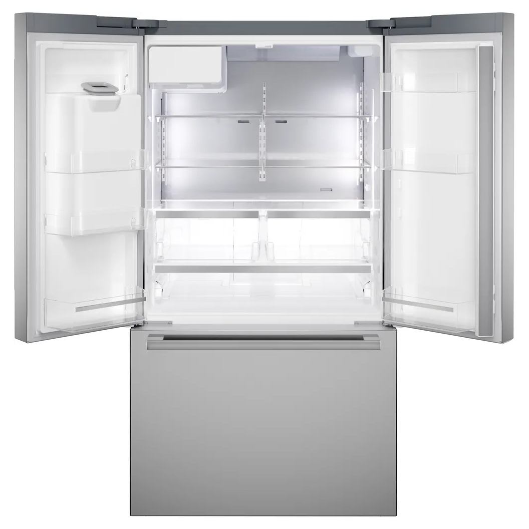 Régrigérateur porte française 36 po, 21,6 pi³ Inox 3 portes - Série 500 avec distributeur d'eau et machine à glaçons