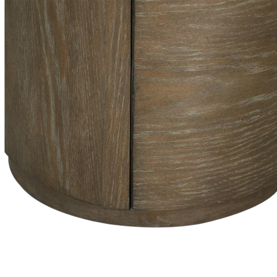 Table de bout en bois et placage de chêne brun grisâtre avec 1 tiroir - Bosley