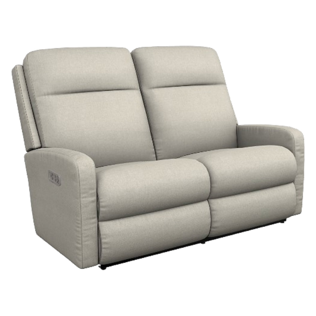Causeuse inclinable motorisée en tissu beige avec soutien lombaire - Finley