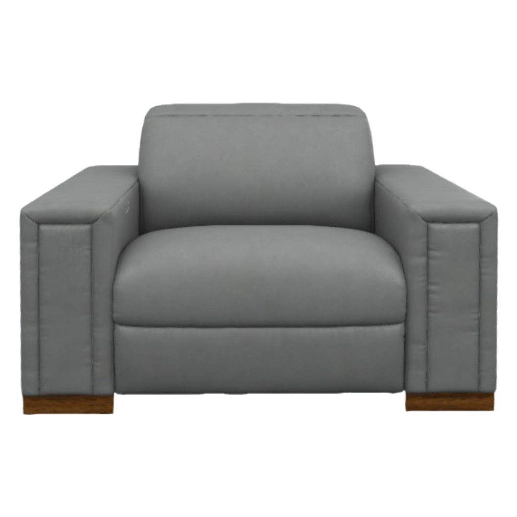 Fauteuil inclinable motorisé zéro gravité en cuir gris avec port USB intégré - Armitage