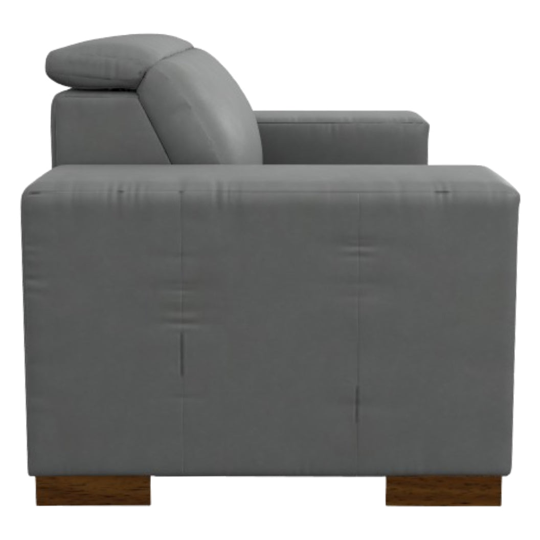 Fauteuil inclinable motorisé zéro gravité en cuir gris avec port USB intégré - Armitage