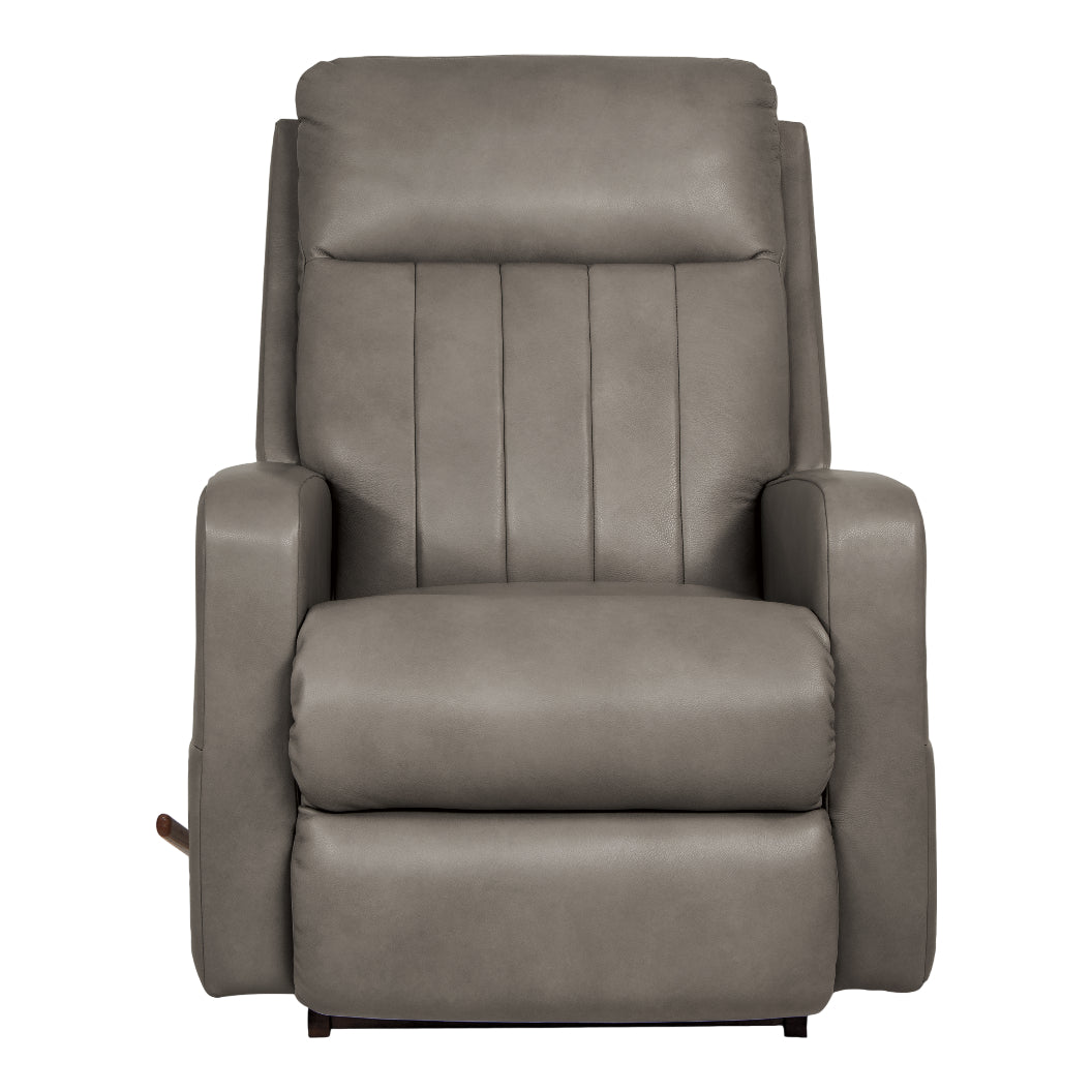 Fauteuil berçant et inclinable en cuir gris - Finley