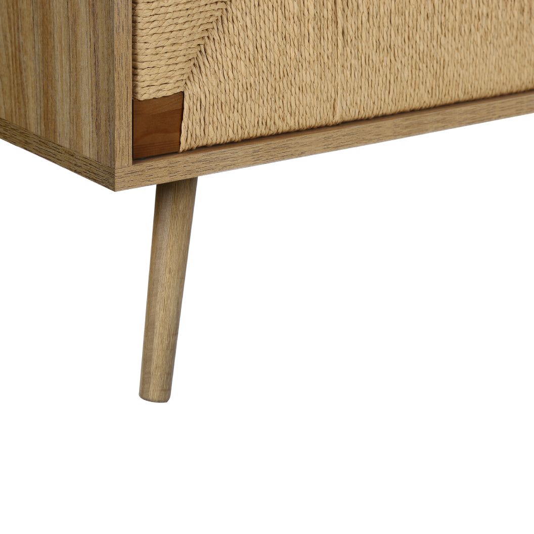 Meuble de télévision en bois/MDF noyer clair avec 3 portes - I 2793