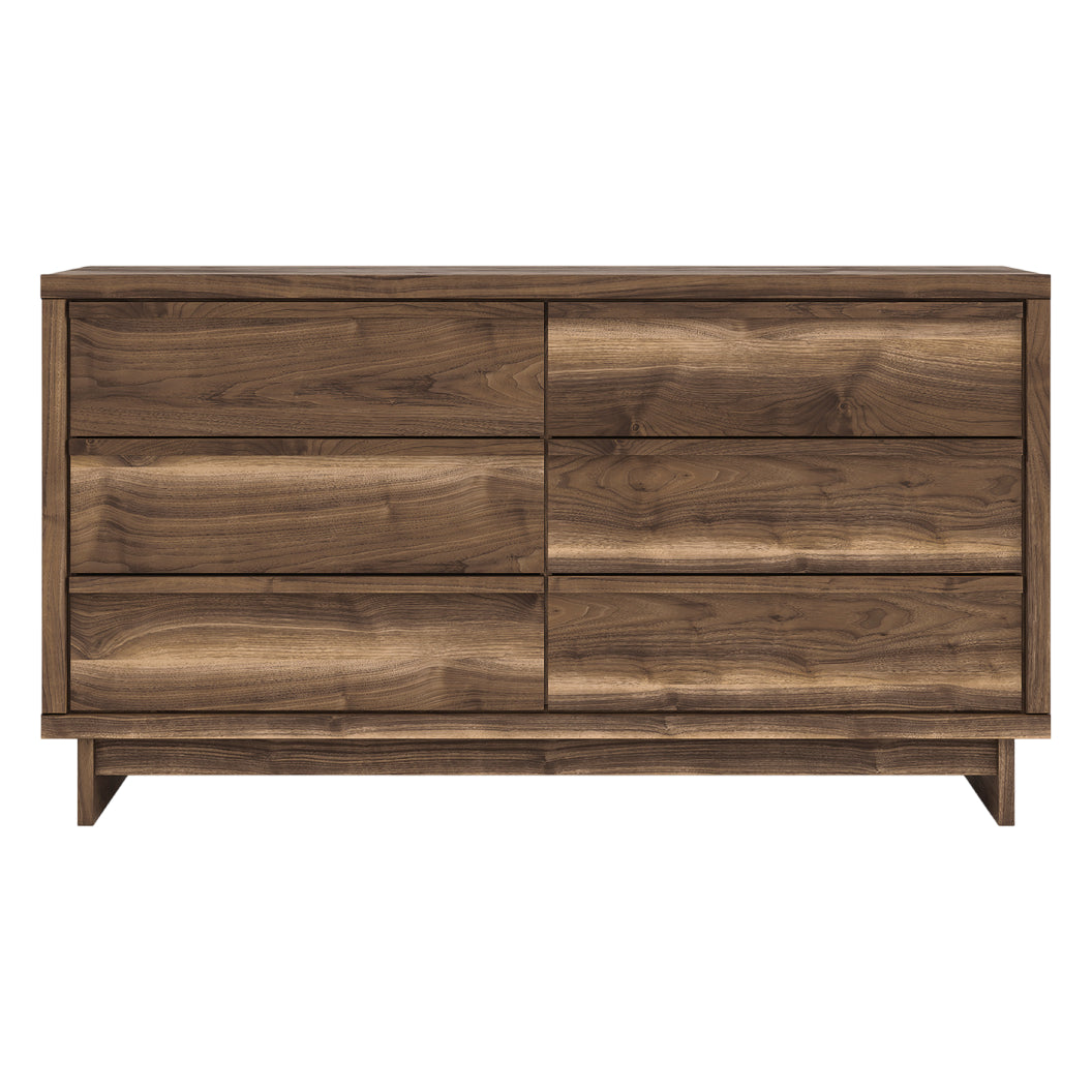 Bureau à 6 tiroirs en bois/MDF brun noyer - Chirason