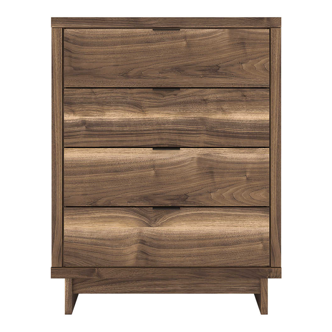 Commode à 4 tiroirs en bois/MDF brun noyer - Chirason