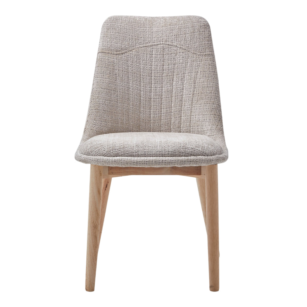 Chaise de salle à manger rembourrée en tissu cremone hydrofuge crème - Valencia