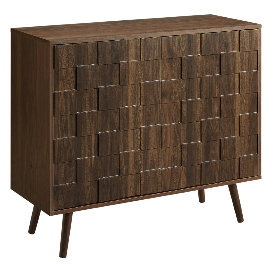 Meuble console en bois/MDF noyer foncé avec 2 portes - I 2789