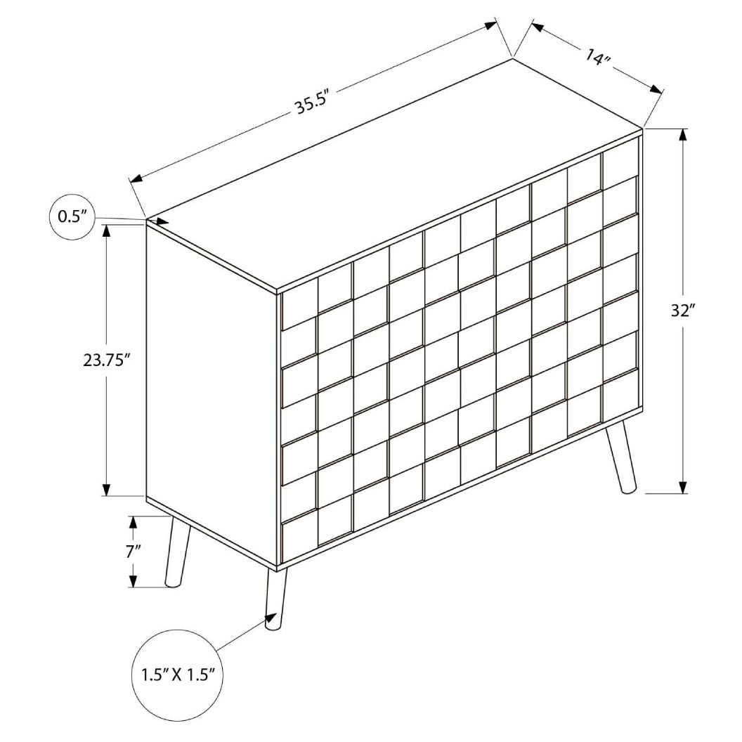 Meuble console en bois/MDF noyer foncé avec 2 portes - I 2789
