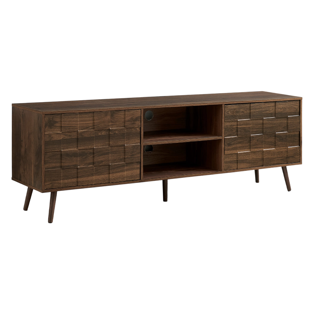 Meuble de télévision en bois/MDF noyer foncé avec 2 portes - I 2787