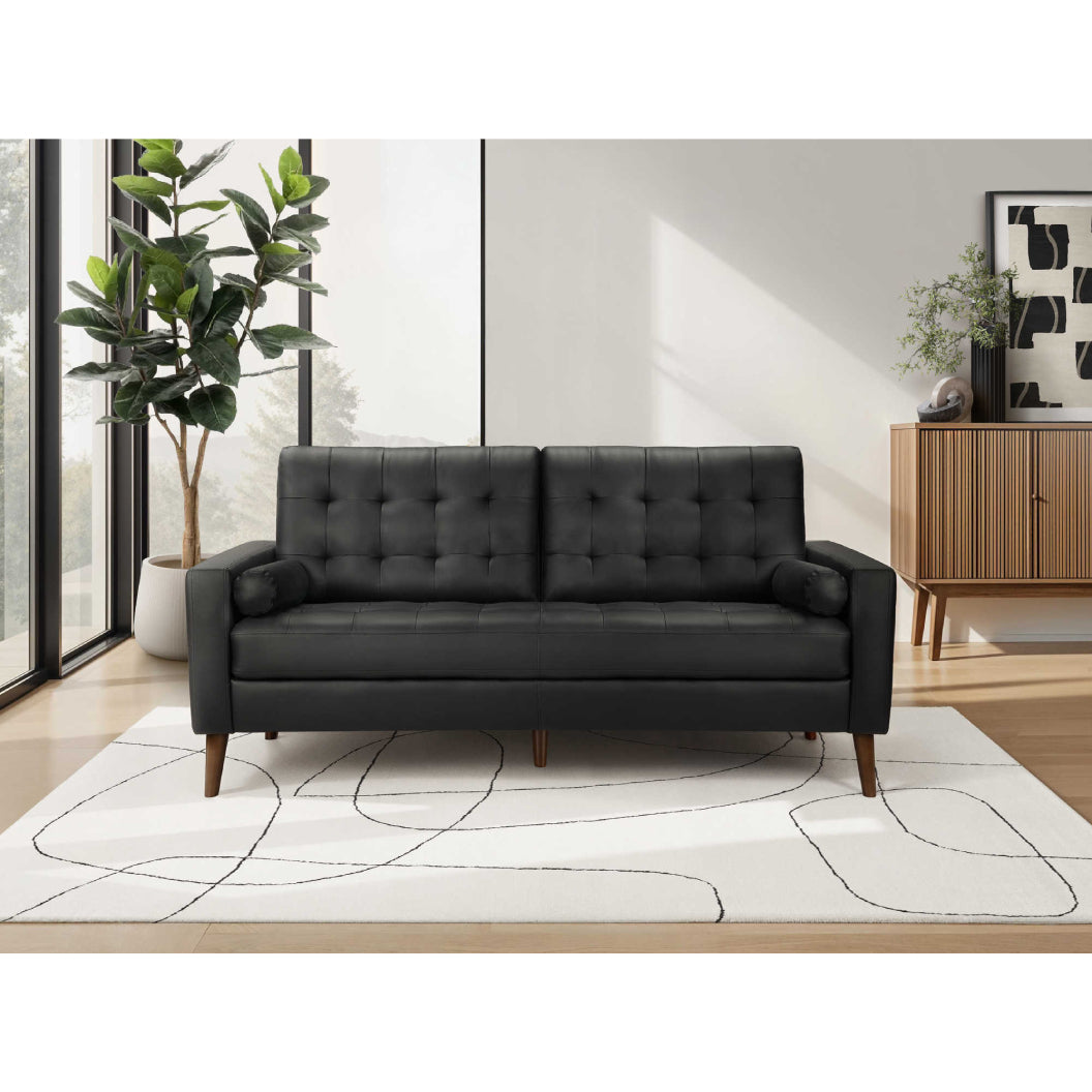 Sofa condo aspect cuir ou en tissu avec 2 coussins - 8J13A95-8J13L17