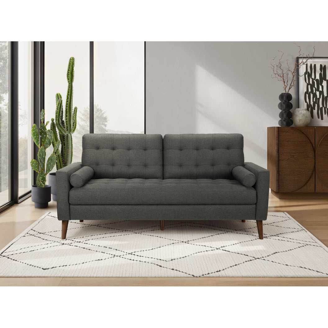 Sofa condo aspect cuir ou en tissu avec 2 coussins - 8J13A95-8J13L17