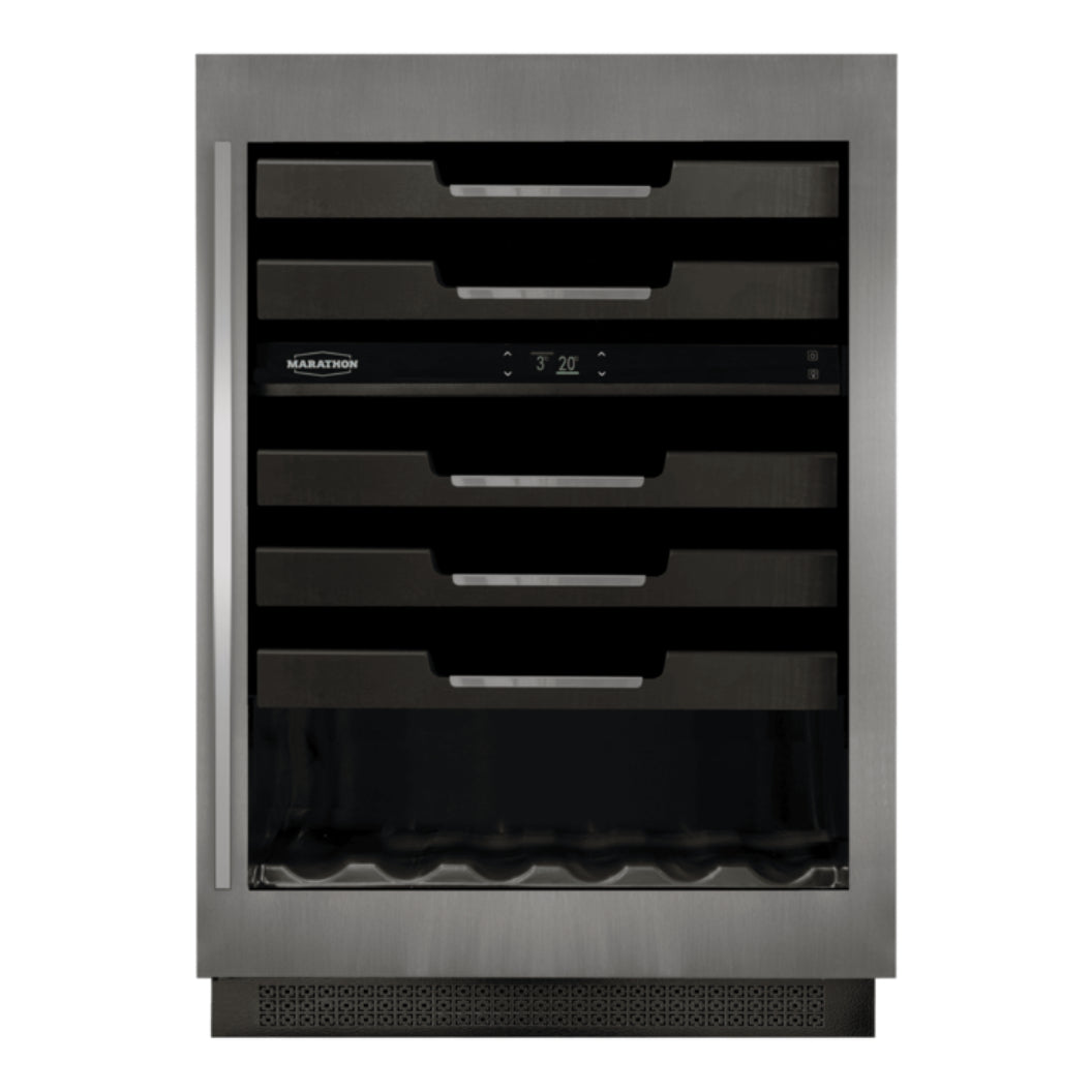 Cellier à vin 24 po, 52 bouteilles Inox à 2 zones - Authentik