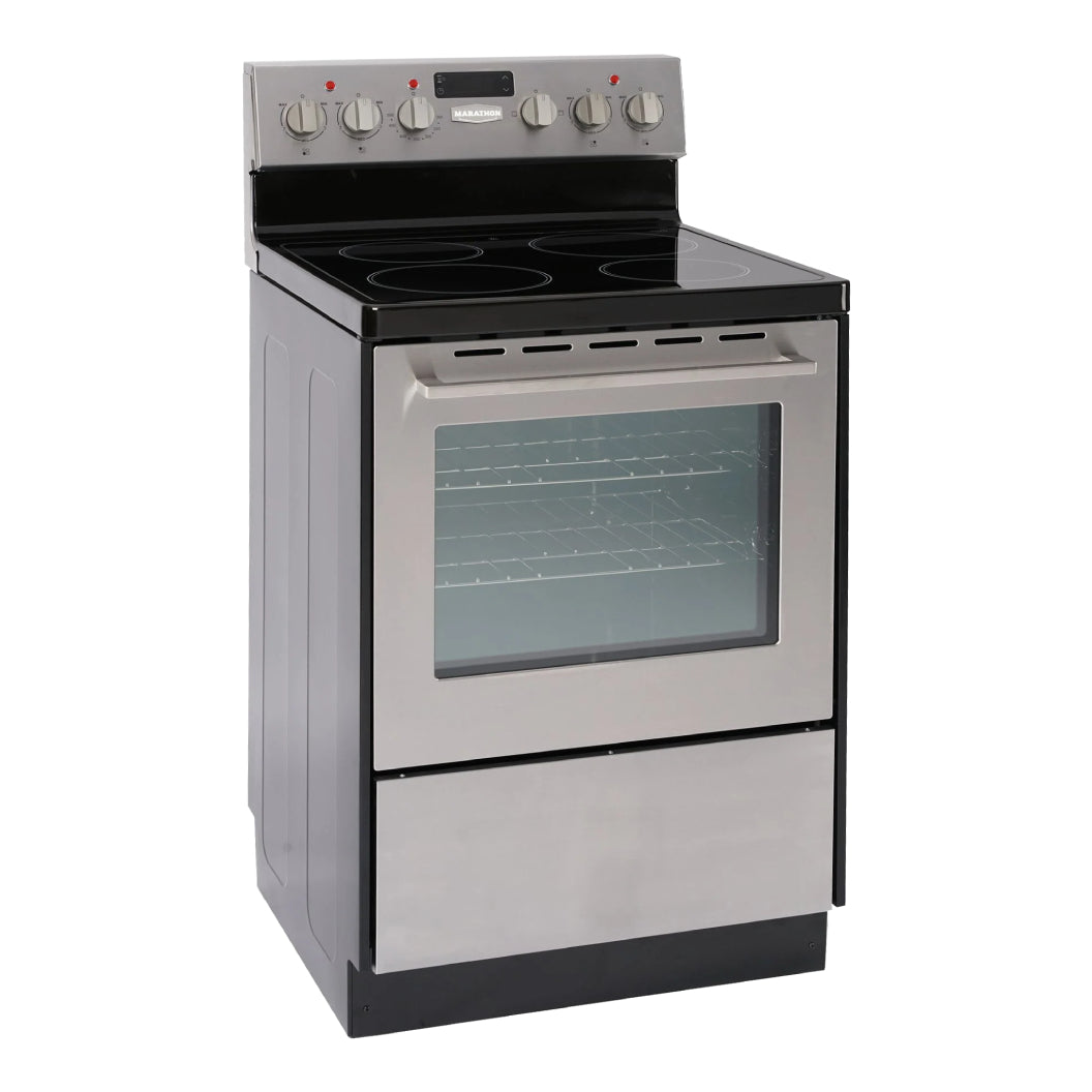 Cuisinière électrique 24 po, 2,7 pi³ Inox avec vitrocéramique Schott Ceran®