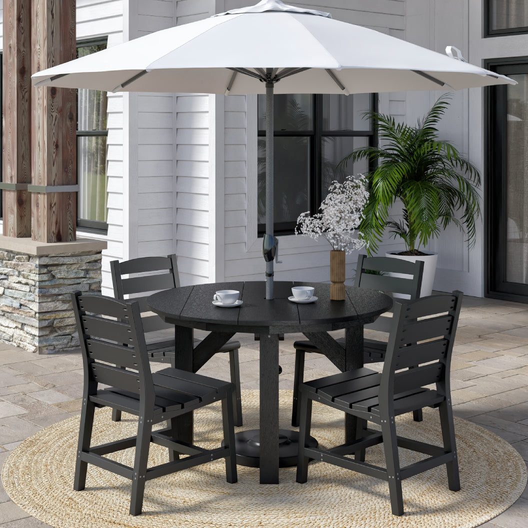 Table à manger extérieure en plastique recyclé - T05