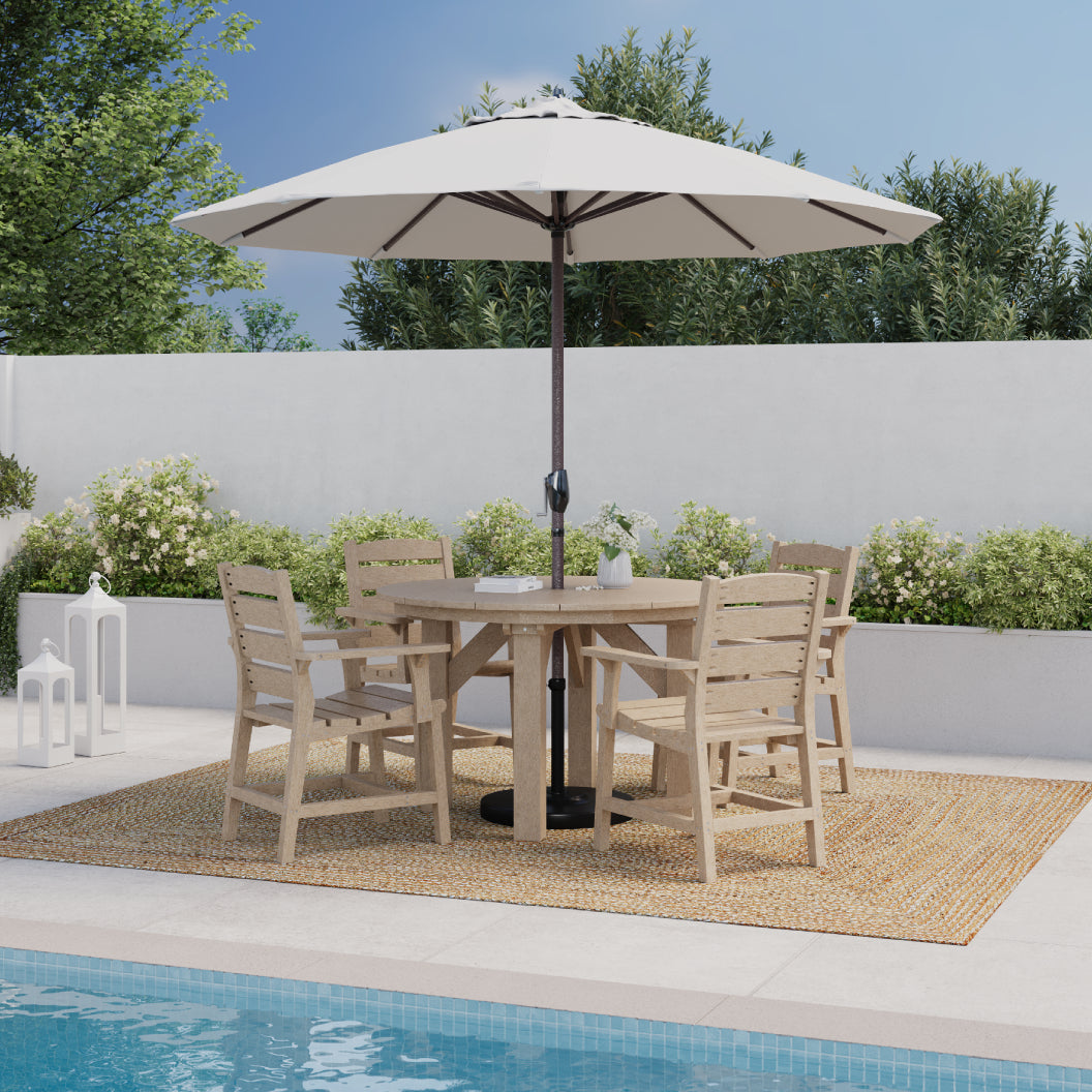 Chaise de salle à manger extérieure en plastique recyclé - Napa C321