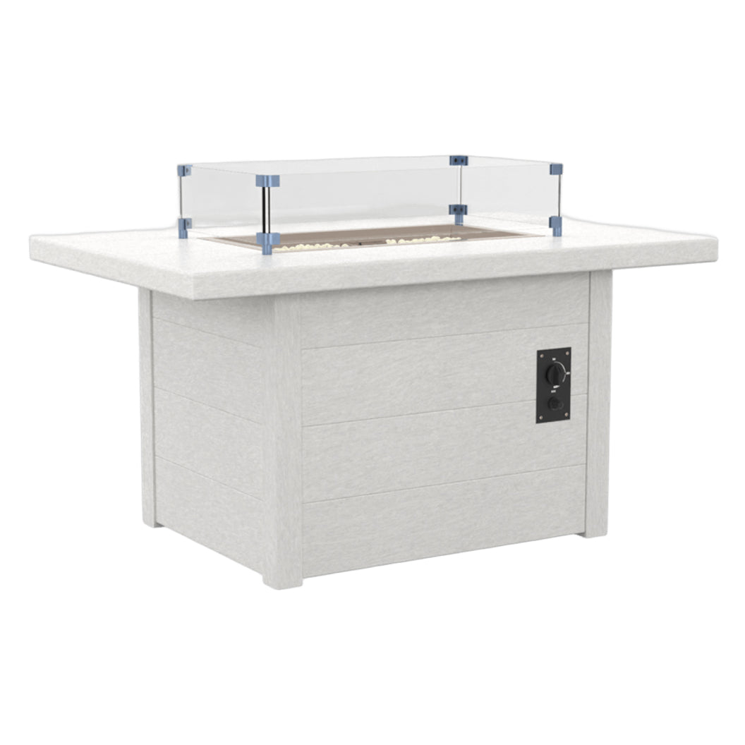 Table extérieure en plastique recyclé avec foyer Crystal Fire Plus - FT01