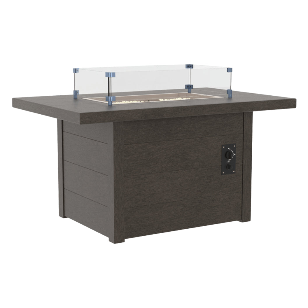 Table extérieure en plastique recyclé avec foyer Crystal Fire Plus - FT01
