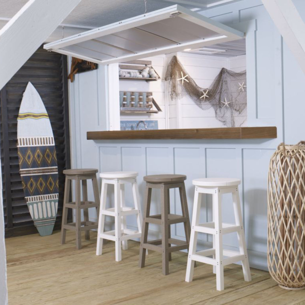 Tabouret de bar extérieur en plastique recyclé - C21