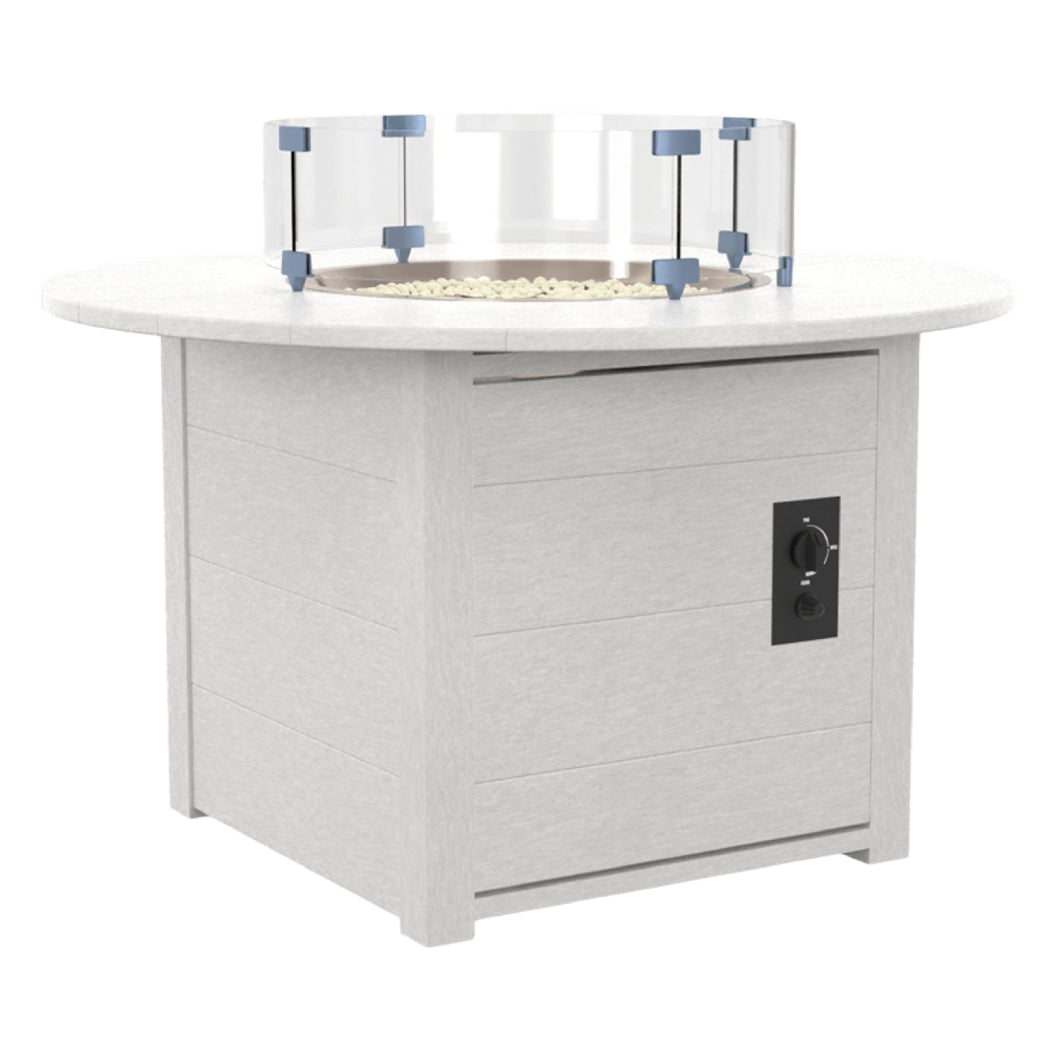 Table extérieure en plastique recyclé avec foyer Crystal Fire Plus - FT02