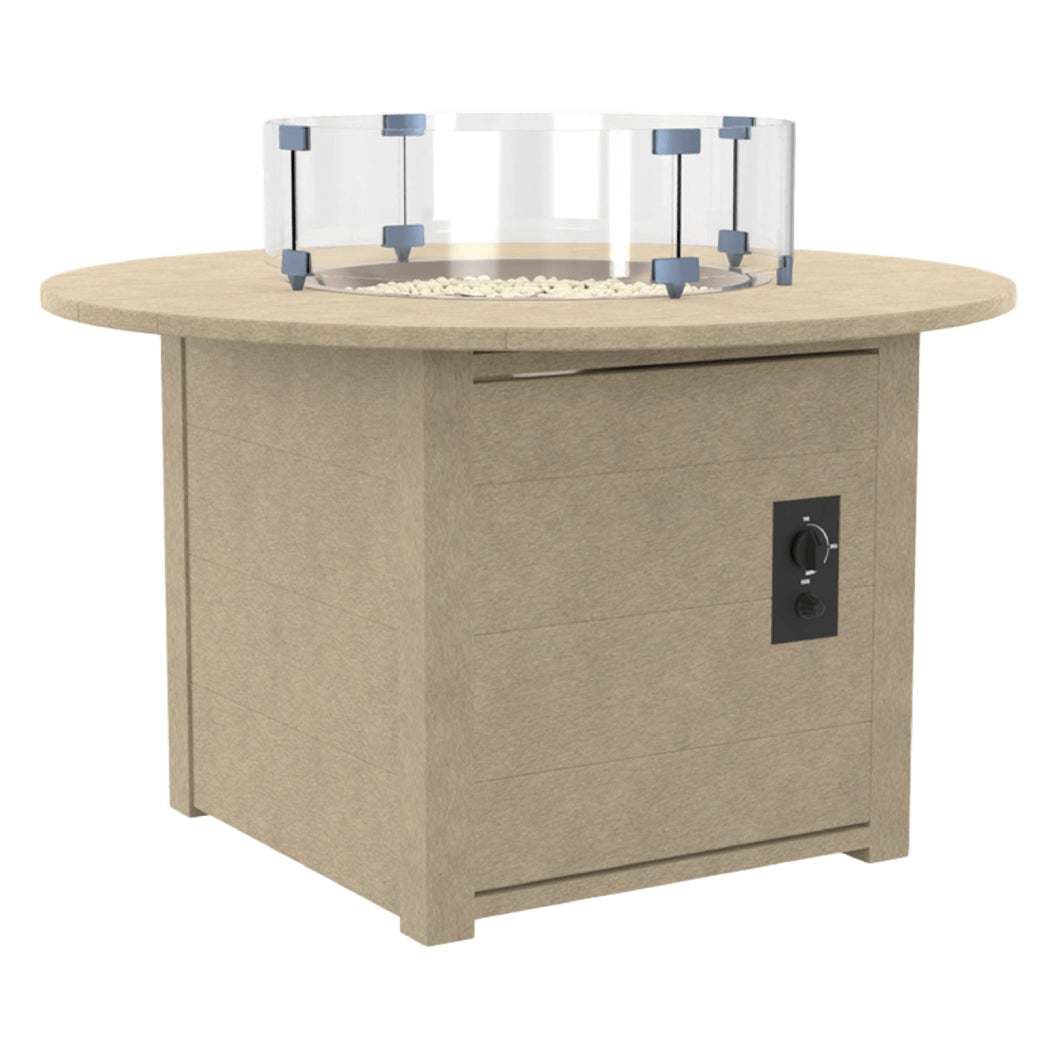 Table extérieure en plastique recyclé avec foyer Crystal Fire Plus - FT02