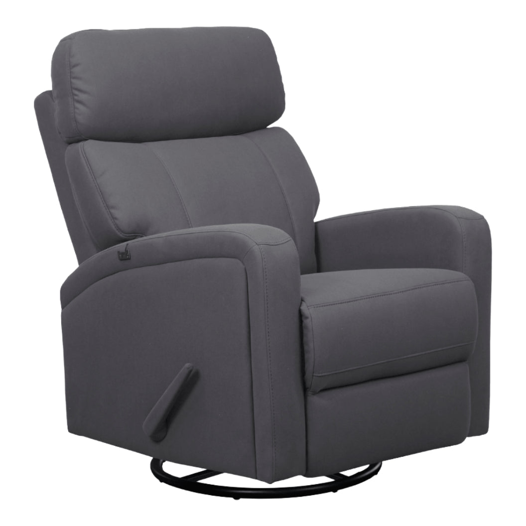 Fauteuil berçant, pivotant et inclinable en tissu gris - Bordeaux