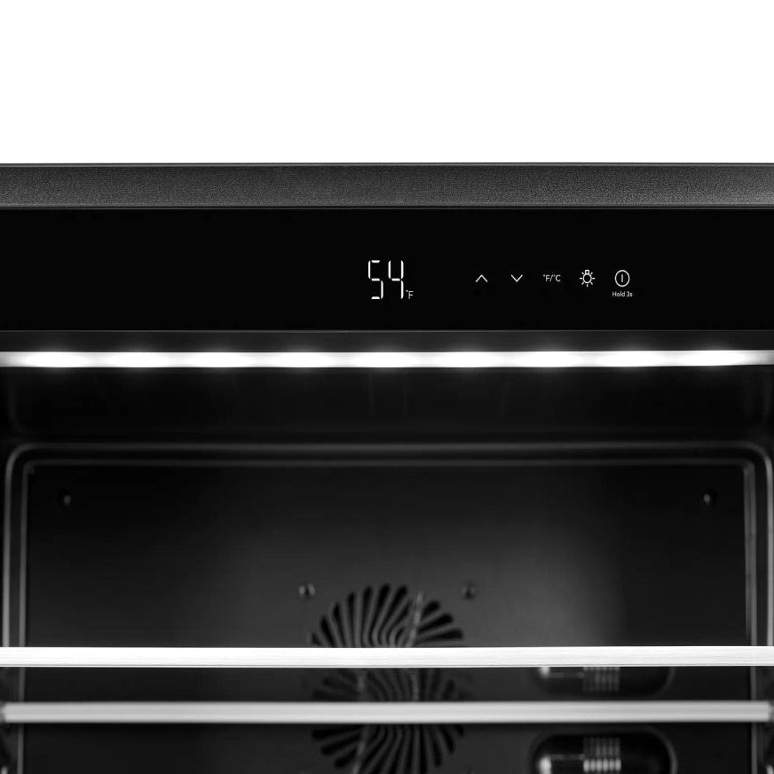 Centre de breuvages 24 po, 185 canettes Inox à 1 zone avec Étagères en verre réglables