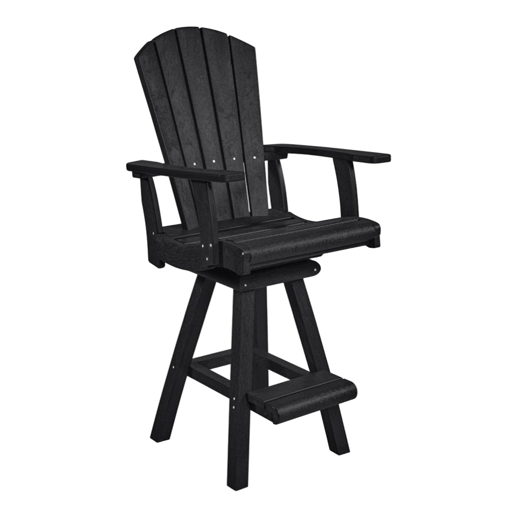 Chaise de salle à manger pub extérieure pivotante en plastique recyclé - C25