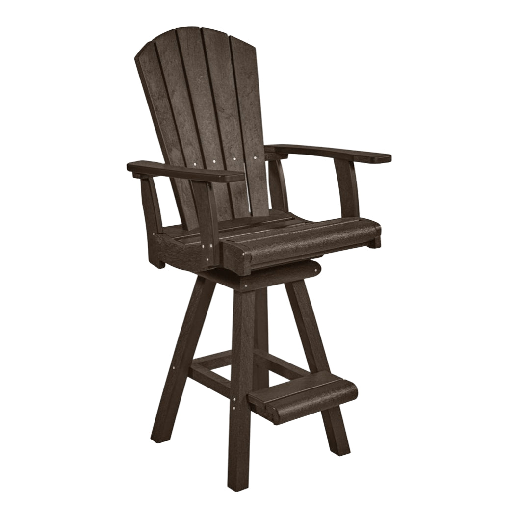 Chaise de salle à manger pub extérieure pivotante en plastique recyclé - C25