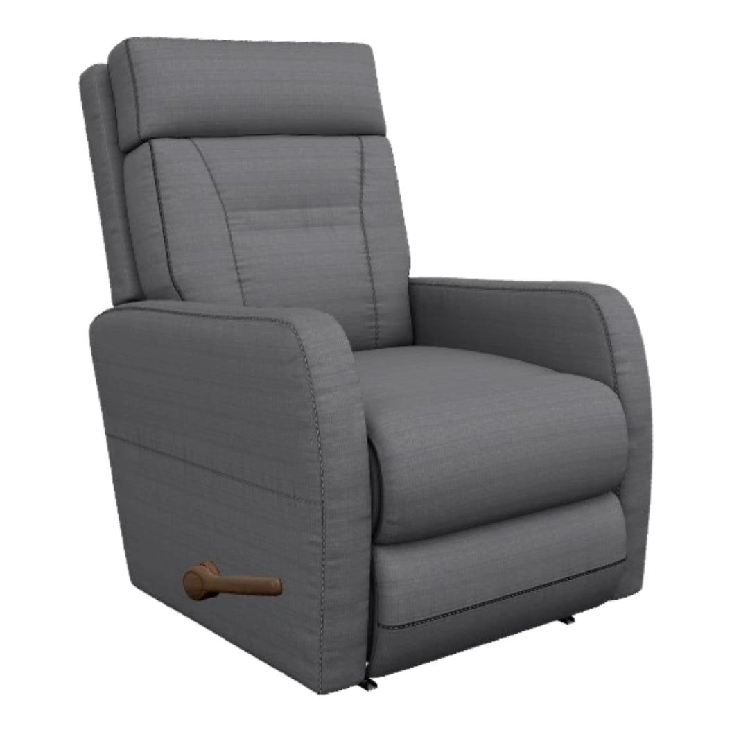 Fauteuil berçant et inclinable en tissu gris - Lennon
