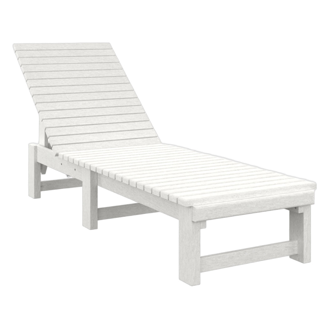 Chaise longue extérieure sans accoudoirs en plastique recyclé - L99