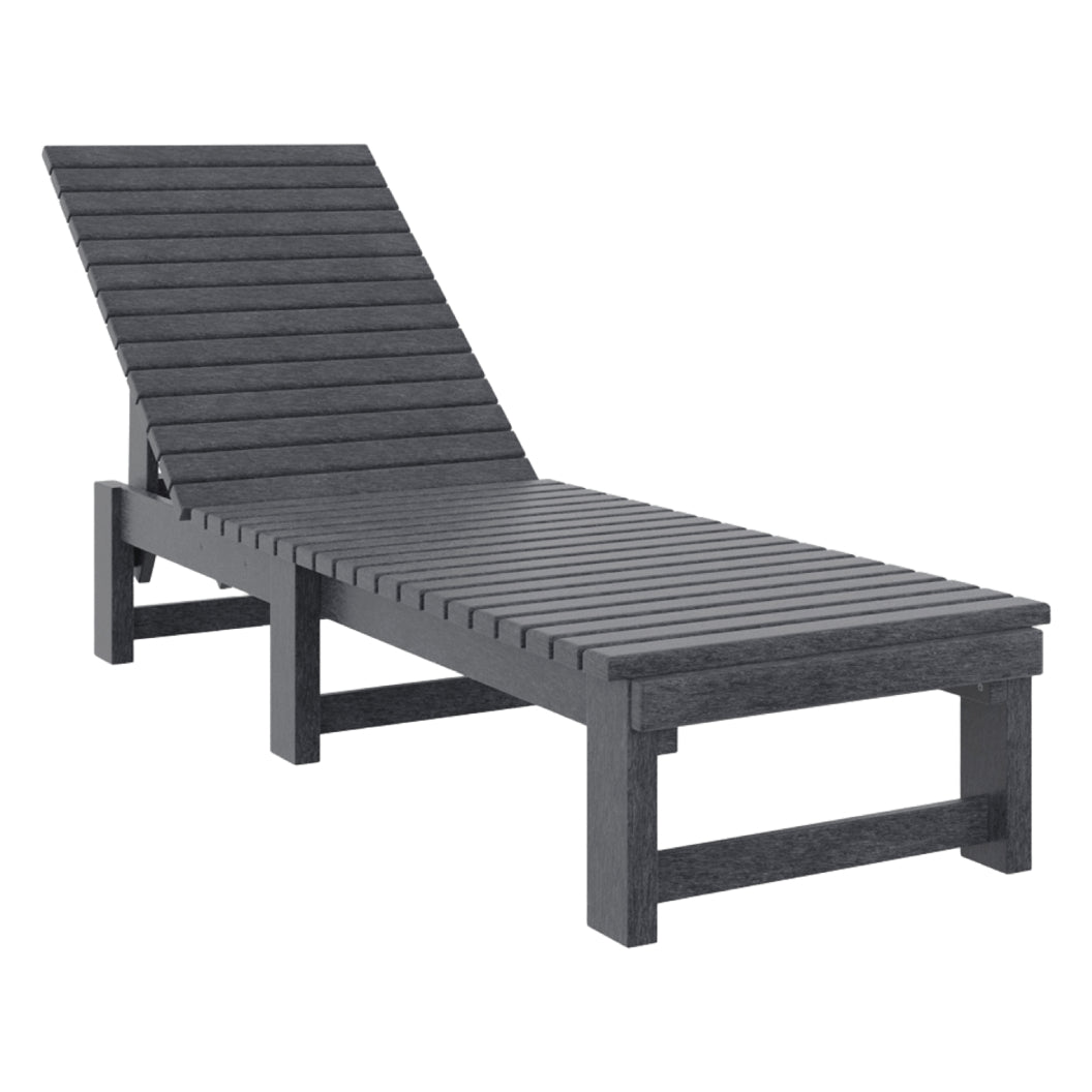 Chaise longue extérieure sans accoudoirs en plastique recyclé - L99