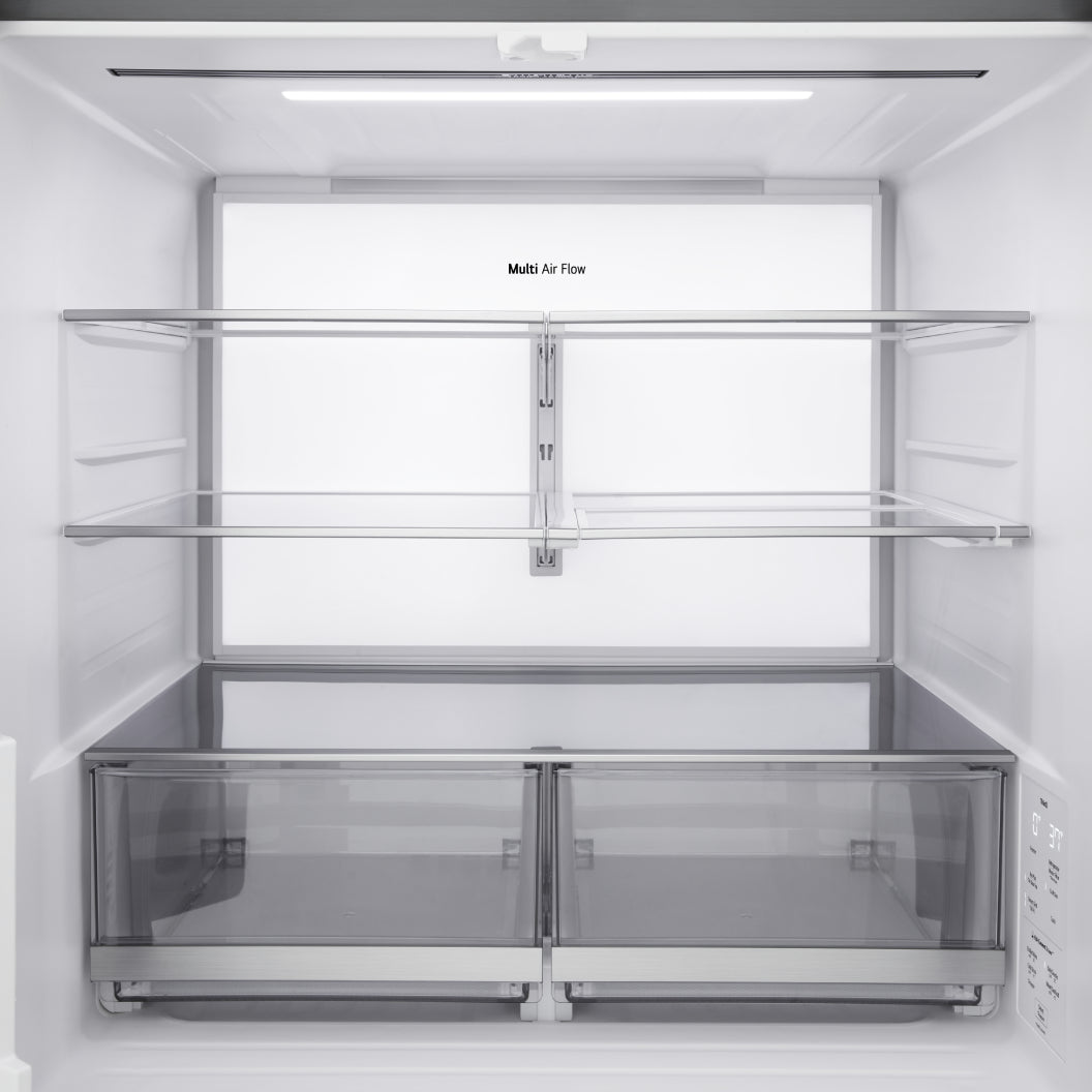 Réfrigérateur porte française 36 po, 29 pi³ 4 portes Inox avec distributeur d'eau/glacons, Mini Craft Ice et Wi-Fi