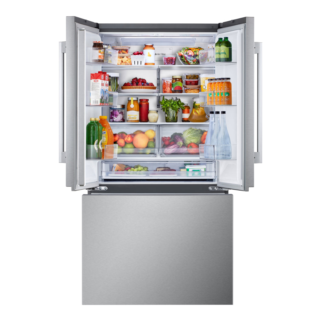 Réfrigérateur porte française à profondeur comptoir 36 po, 25 pi³ 3 portes Inox avec distributeur d'eau et Wi-Fi