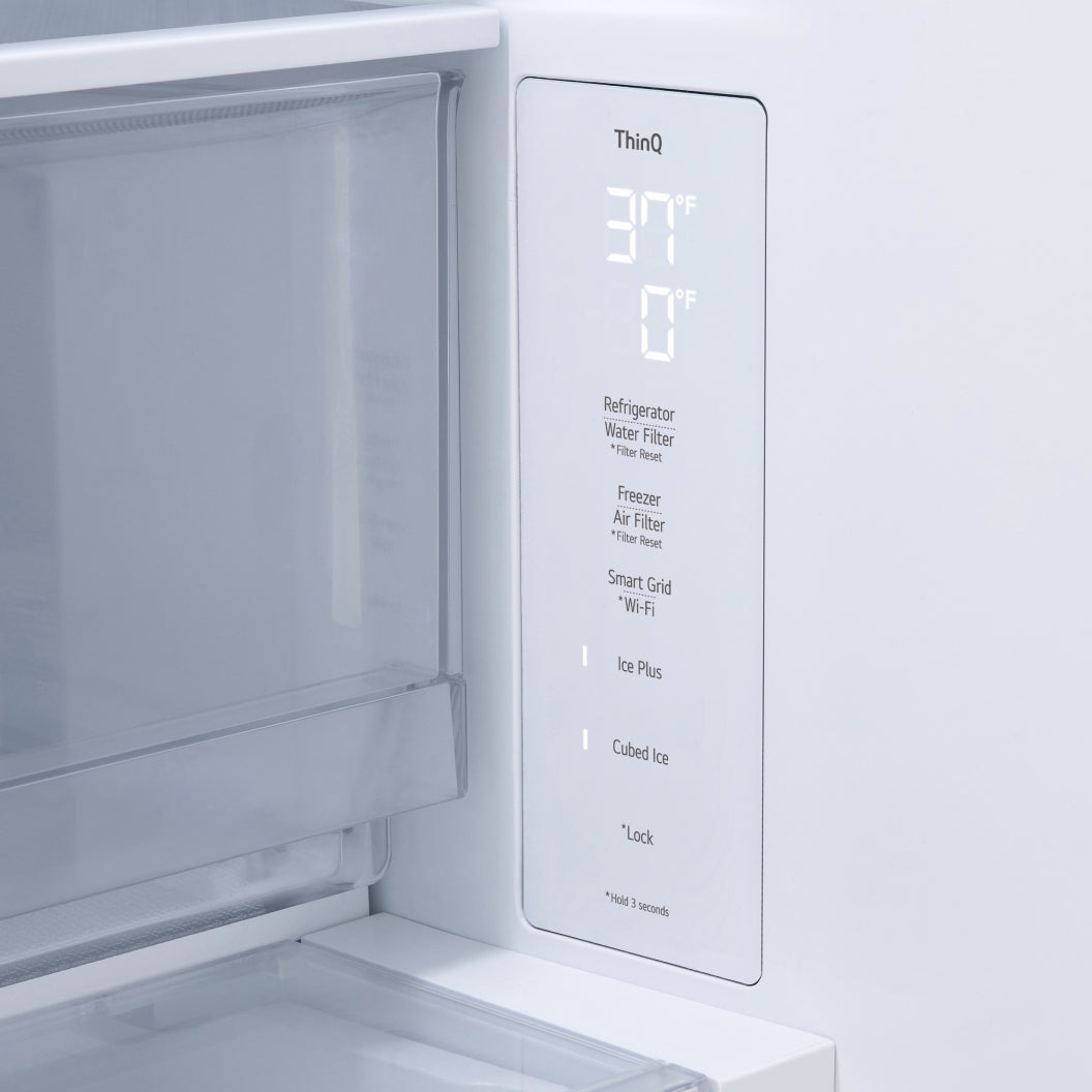 Réfrigérateur porte française à profondeur comptoir 36 po, 25 pi³ 3 portes Inox avec distributeur d'eau et Wi-Fi