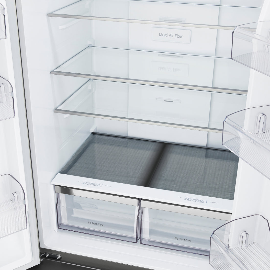 Réfrigérateur porte française à profondeur comptoir 30 po, 18 pi³ 3 portes Inox avec Wi-Fi