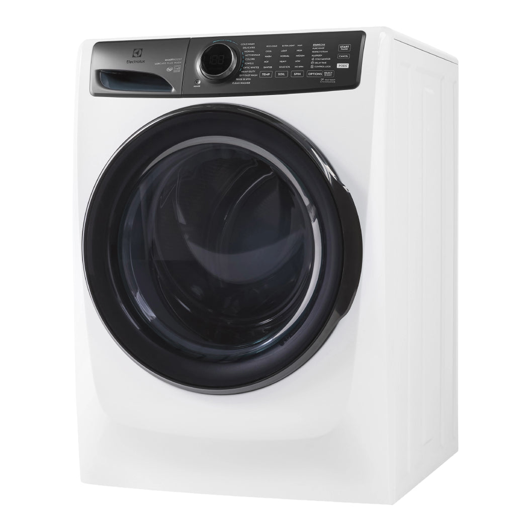 Laveuse à chargement frontal 27 po, 5,2 pi³ Blanc mat avec lavage LuxCare® Plus et SmartBoost®