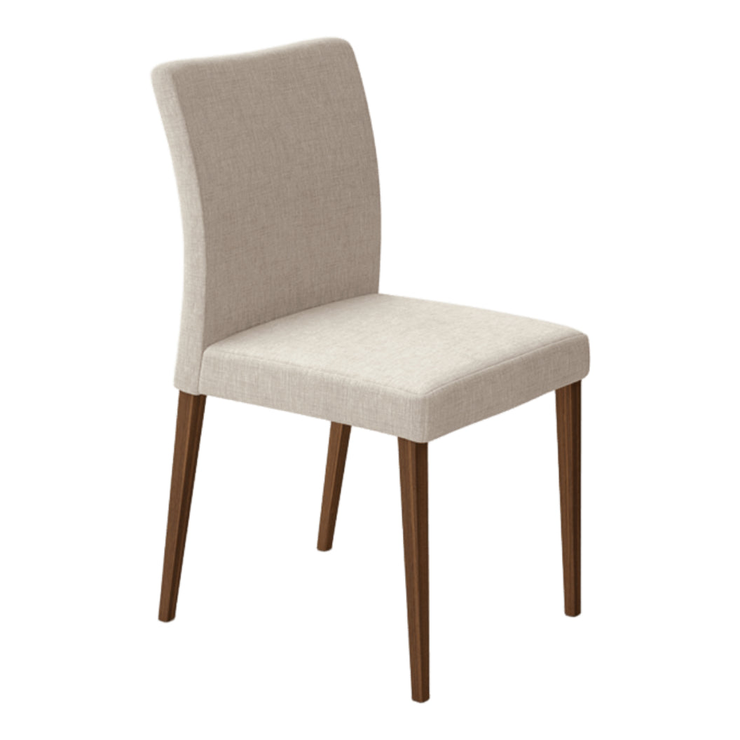 Chaise de salle à manger rembourrée en tissu beige - Cindi