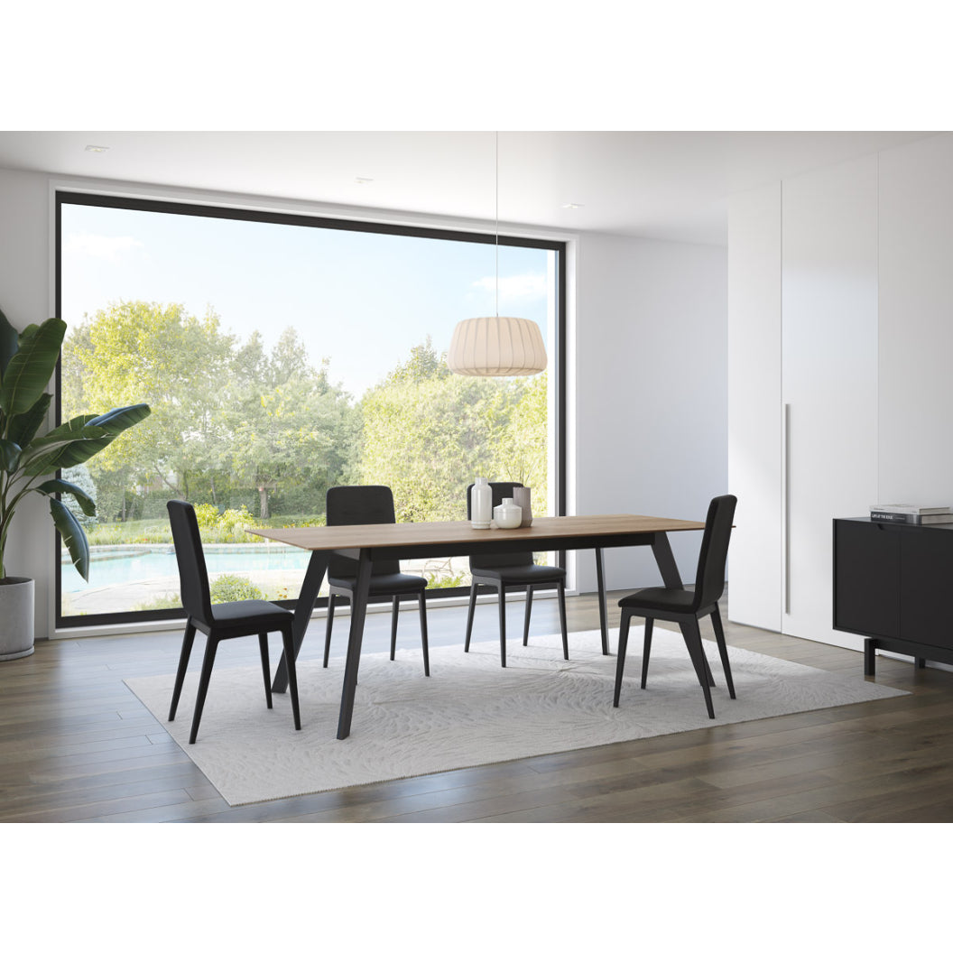 Table de salle à manger rectangulaire en bois de noyer foncé - Maggi