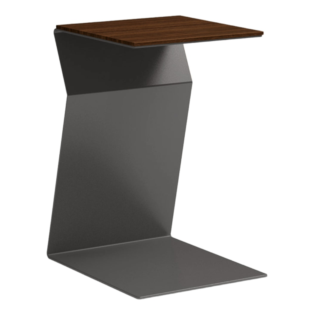 Table d'appoint en bois et une base en métal gris - Lolo