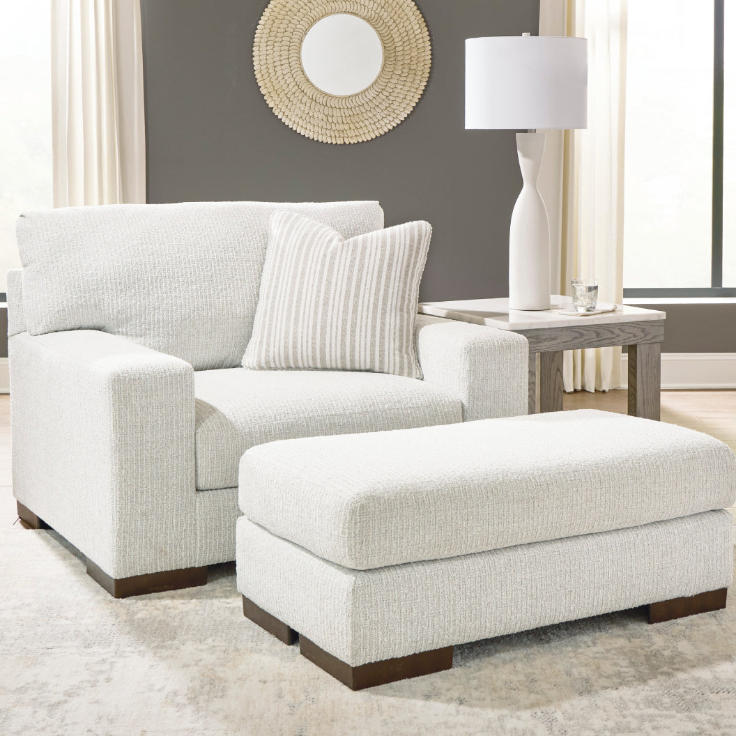 Ottoman en tissu Next‑Gen Nuvella blanc - Bethley