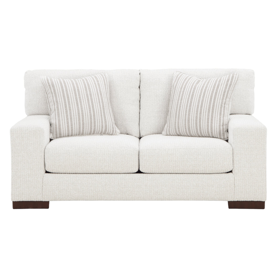 Causeuse en tissu Next-Gen Nuvella blanc avec coussins - Bethley